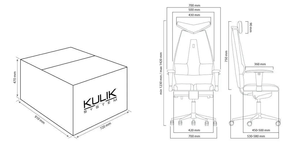  Ergonomischer Stuhl Kulik System Jet Silver