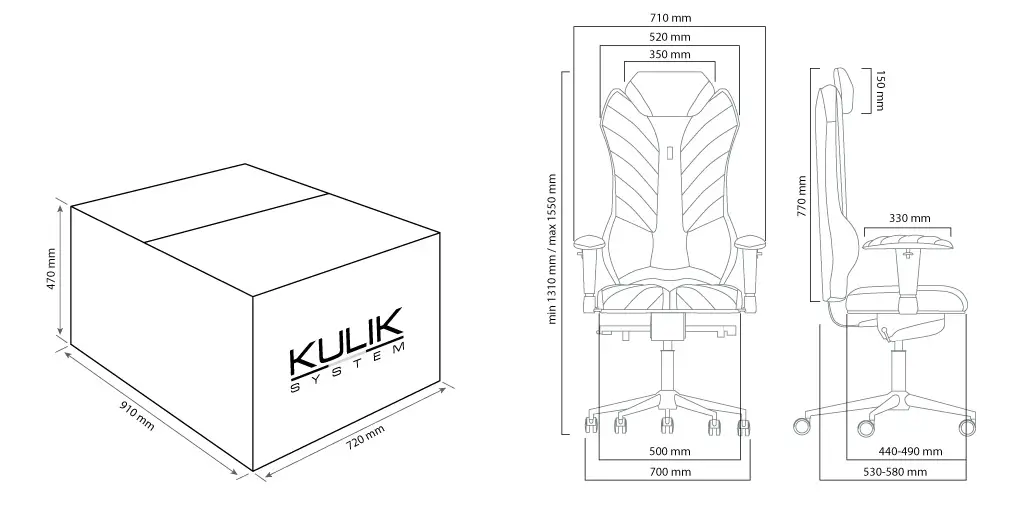  Ergonomischer Stuhl Kulik System Monarch Grey